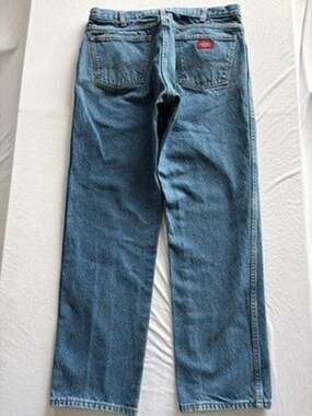 Dickies Jeans Mens 38x32 Regular Fit Straight Leg Blue Denim Workwear 5